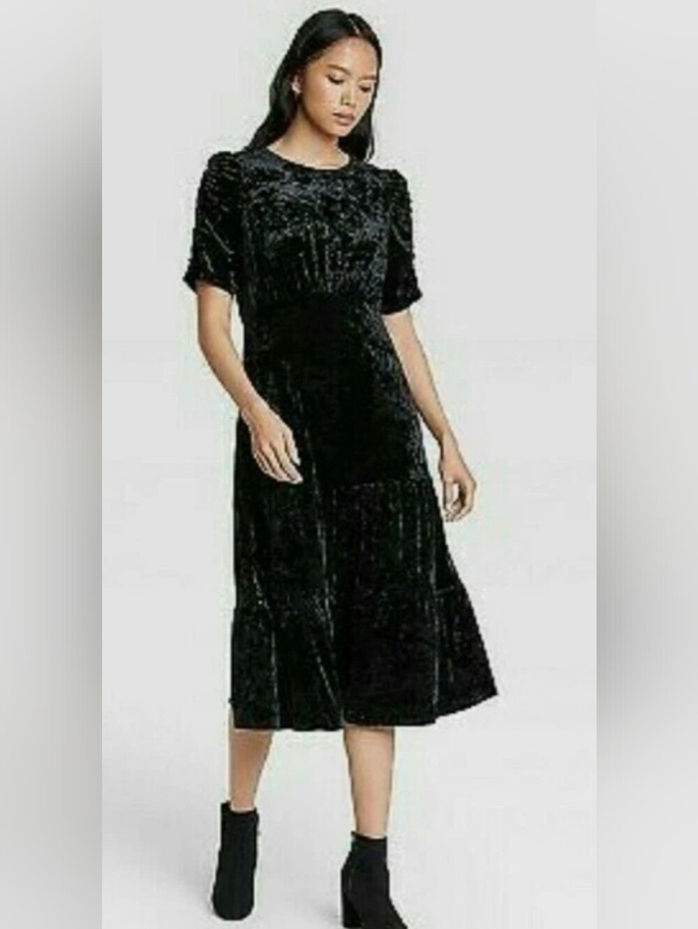 Who What Wear Black Midi Dress - Women's Classic